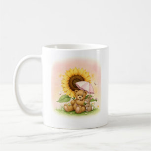 Bärenkube und Kaninchen, die sich von der Sun-Klei Kaffeetasse