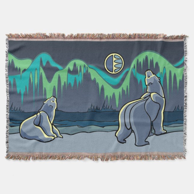 Bärenkunstblanket-Native-Polar-Bärenklemme Decke (Vorderseite)