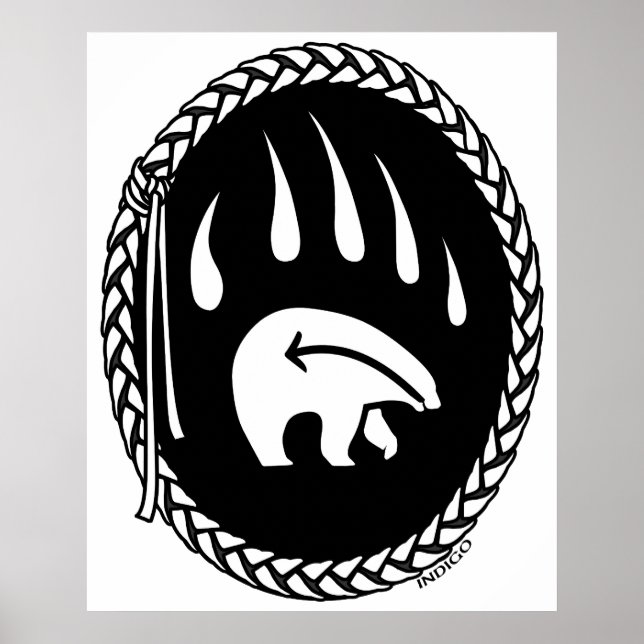 Bärenkunstposter Print Tribal Wildlife Decor Poste Poster (Vorne)