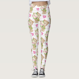 Bärenkuppe und Blume Bouquet Leggings