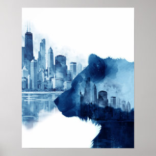 Bärenmarkt Wasserfarben Kunst, Dichtung und Musik Poster