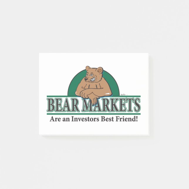Bärenmärkte sind Investoren - beste Freunde Post-it Klebezettel (Vorderseite)