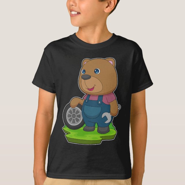 Bärenmechanik Autoreifen T-Shirt (Vorderseite)