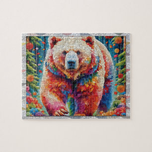Bärenmosaik, Wilde Tiere, Fliesen, Geschenk,