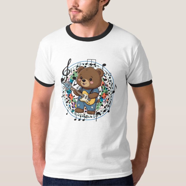 Bärenmusiker Musik machen T-Shirt (Vorderseite)