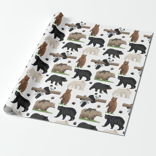 Bärenmuster Geschenkpapier (Ungerollt)