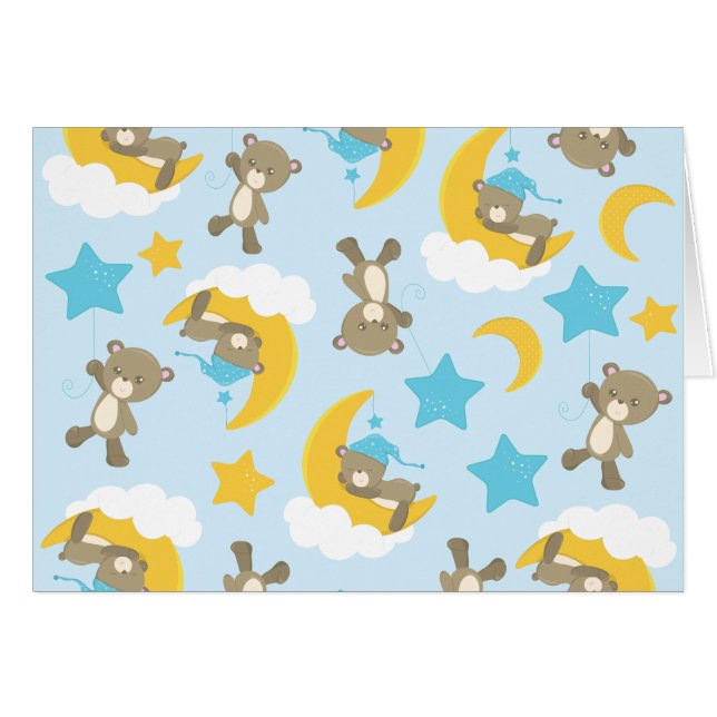 Bärenmuster, Niedliche Bären, Teddybären, Sterne (Vorderseite (Horizontal))