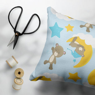 Bärenmuster, Niedliche Bären, Teddybären, Sterne Dekokissen