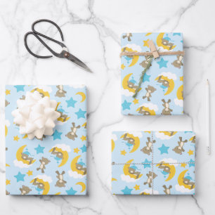 Bärenmuster, Niedliche Bären, Teddybären, Sterne Geschenkpapier Set