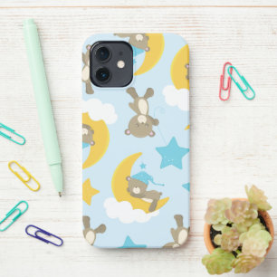 Bärenmuster, Niedliche Bären, Teddybären, Sterne iPhone 12 Hülle