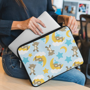Bärenmuster, Niedliche Bären, Teddybären, Sterne Laptopschutzhülle