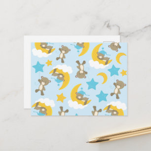 Bärenmuster, Niedliche Bären, Teddybären, Sterne Postkarte
