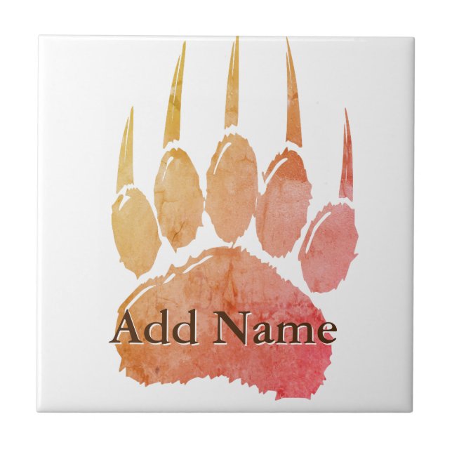 Bärenpaardruck mit Individuelle Name Fliese (Vorderseite)