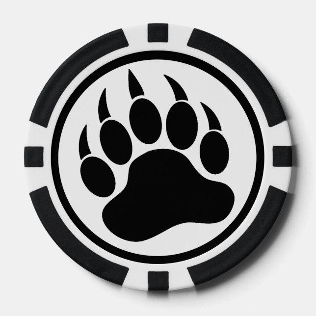 Bärenpaw-Pommes frites und Poker Pokerchips (Vorderseite)