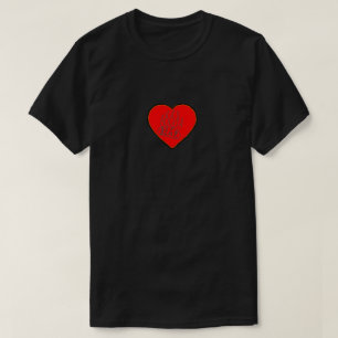 Bärenpaw-Print in rotem Herzen mit Typografie T-Shirt