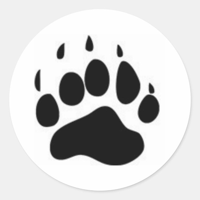 Bärenpaw Print Runder Aufkleber (Vorderseite)