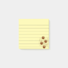 Bärenpaw-Prints Unruhestifter Hintergrund 3x3 Post-it Klebezettel