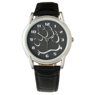 Bärenpfeife mit schwarzem und weißem Bären Armbanduhr
