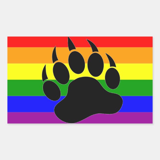 Bärenpfote-Regenbogenflagge - Aufkleber (Vorderseite)