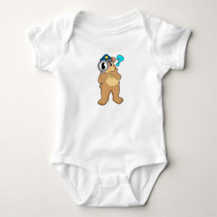 Bärenpolizist Magnifying Glas Baby Strampler