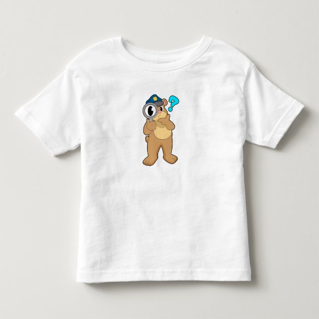 Bärenpolizist Magnifying Glas Kleinkind T-shirt (Vorderseite)