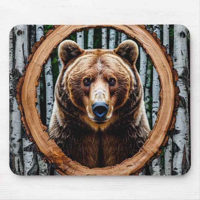 Bärenportrait Mousepad (Vorne)