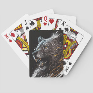 Bärenportrait Tiermalerei Abenteuer Natur Spielkarten
