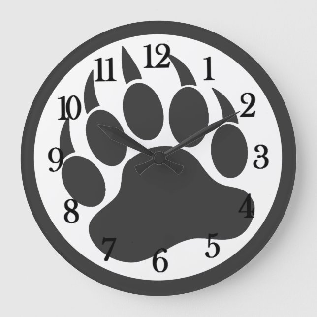 Bärenpranke Große Wanduhr (Vorderseite)