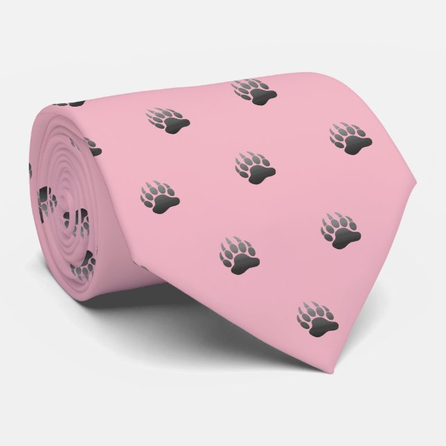 Bärenpranke metallisch (erblassen Sie - Rosa) Krawatte (Gerollt)