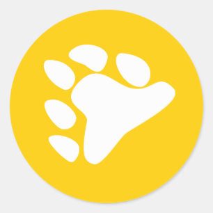 BÄRENPRANKE-SYMBOL-WEISS RUNDER AUFKLEBER