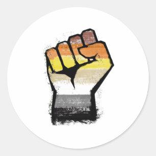 Bärenprotestfalte Runder Aufkleber