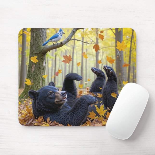 Bärenrollen im Herbst Mousepad (Mit Mouse)