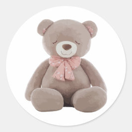Bärenrosa Runder Aufkleber