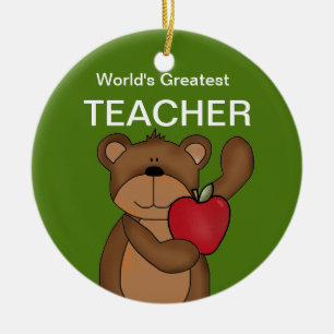 Bärenschmuck für personalisierte Lehrer Keramik Ornament