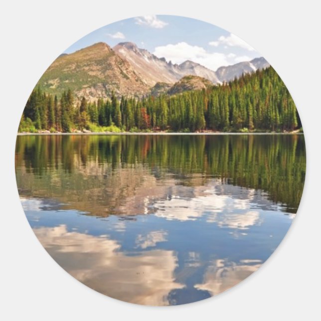 Bärensee. Colorado. Runder Aufkleber (Vorderseite)