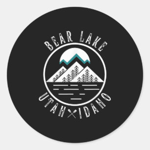 Bärensee Utah Idaho Camping Bootfahren Runder Aufkleber