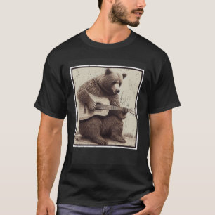 Bärenspiel Akustik Gitarre Retro Portrait T-Shirt