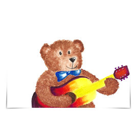 Bärenspiel Gitarre Aquarellkarte Karte