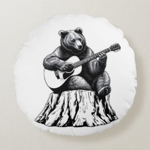 Bärenspiel Gitarre Rundwurfkissen Rundes Kissen