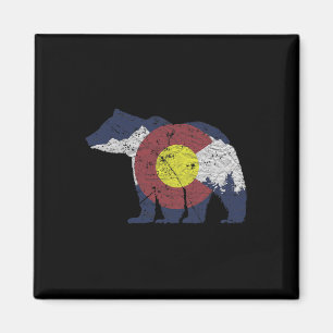 Bärenstaat Flagge Colorado Rocky Mountains Skifahr Magnet
