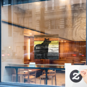 Bärenstolz Holz Kunst Fensteraufkleber