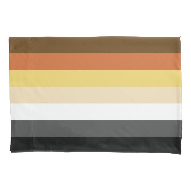 Bärenstolz, neutrale Streifen, LGBTQ-Stolz Kissenbezug (Vorderseite)