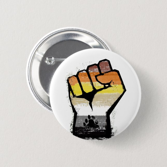 Bärenstolz-Pfotenfaust Button (Vorne & Hinten)