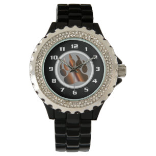 Bärenstolz Schwarz-Weiß BROWN STEEL Bärenpranke Armbanduhr