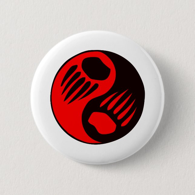 Bärentatze Yin Yang Button (Vorderseite)