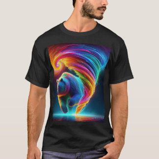 Bärentornado in Neonfarben. T-Shirt