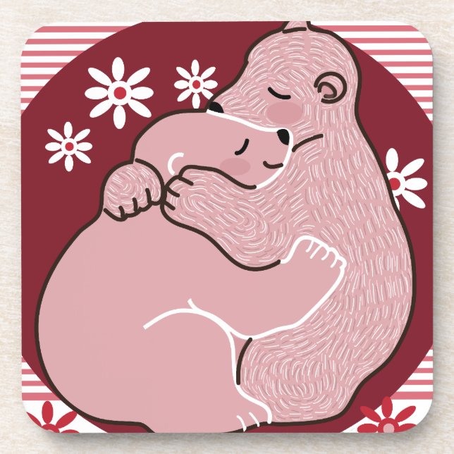 Bärenumarmung Untersetzer (Vorderseite)