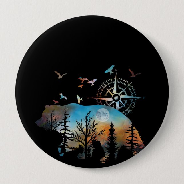 Bärenwald für Bär- und Naturliebhaber Button (Vorderseite)