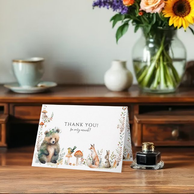 Bärenwald-Niedliche Tiere Hirschwald-Kinderdusche Karte (Von Creator hochgeladen)