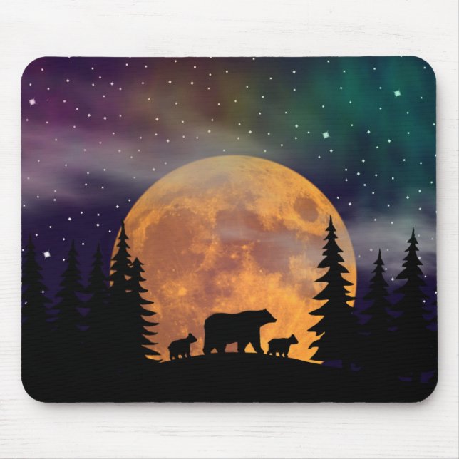 Bärenwanderung - Silhouette Mousepad (Vorne)